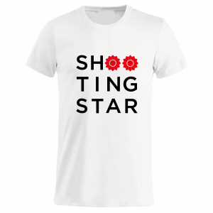 T-shirt med sort tryk “Shooting Star”