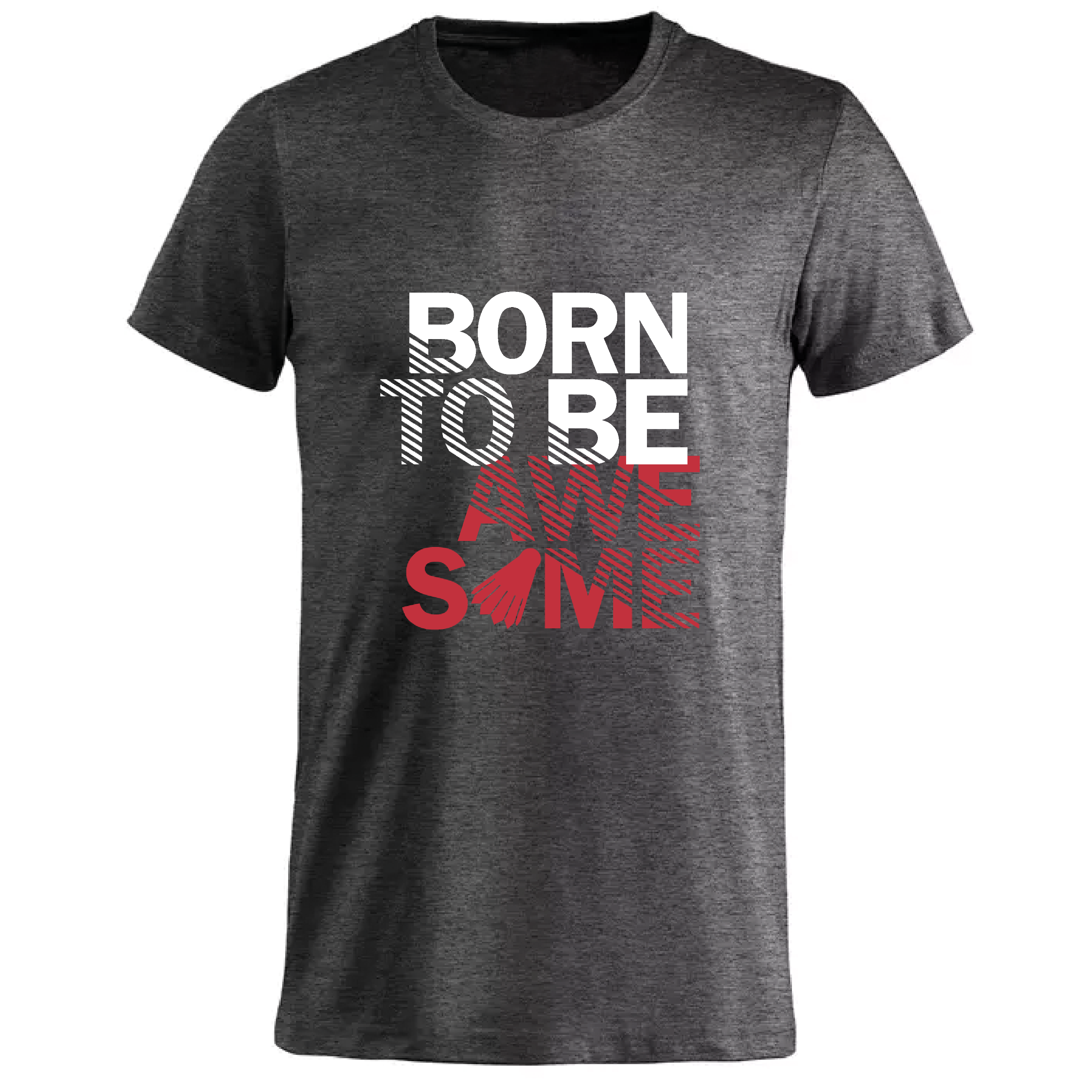 T-shirt med hvidt tryk “Born To Be | Webshop